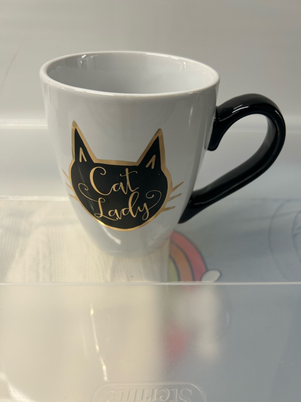 Sheffield Home Cat Lady Ceramic Mug - White, Black & Gold